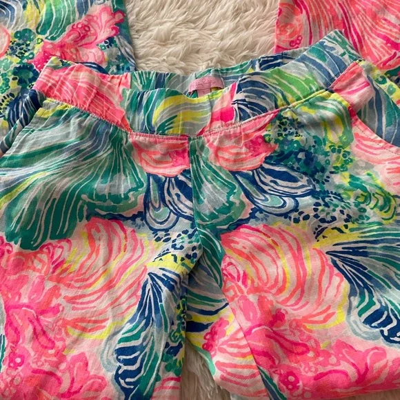 Lilly Pulitzer Pink and Green pants Tropical Print size S Brand New - Picture 2 of 6